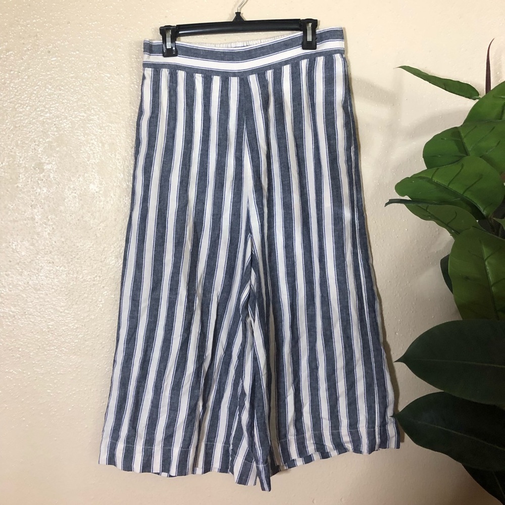 Madewell Blue and White Striped Culottes